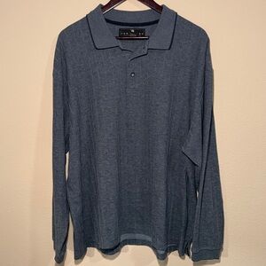 Blue Long Sleeve Sweater Polo